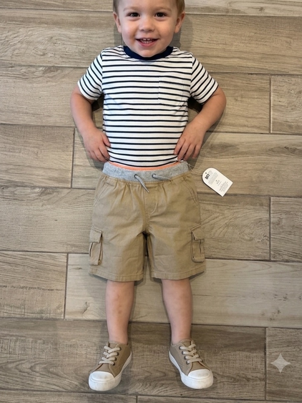 Kids Khaki Cargo Shorts Set of 2 - Size 6-7